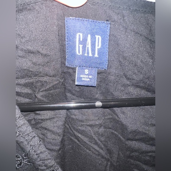 Gap Black Eyelet Mini Wrap Dress with Ruffle Hem Size S - Picture 2 of 6